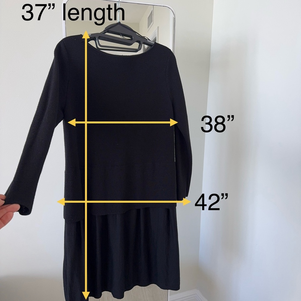 COS Black Boatneck Long Sleeve Sweater Dress - Picture 2 of 4